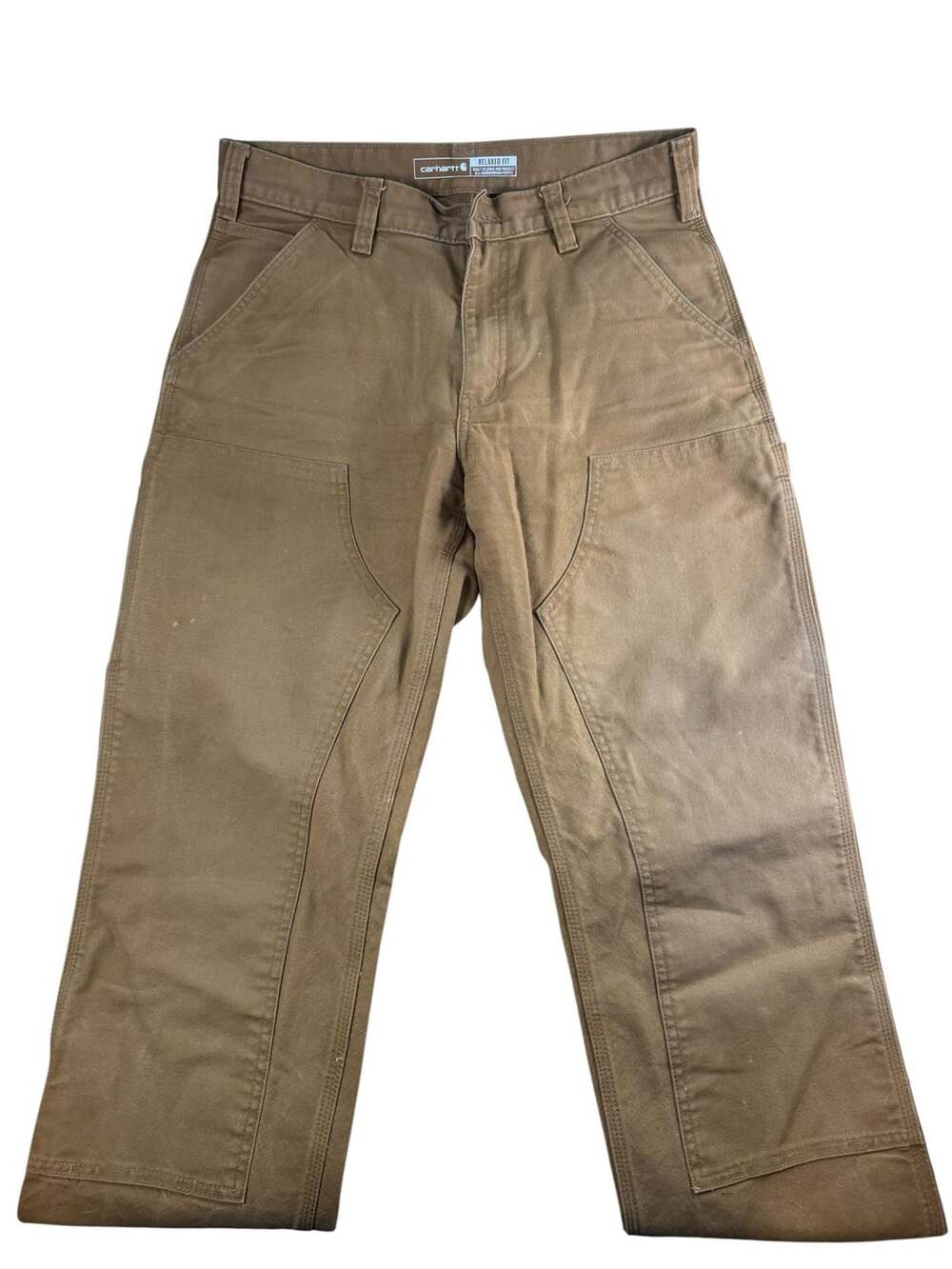 Carhartt Relaxed Fit Brown Duck Double Knee Carpenter Pants Men's 31x34